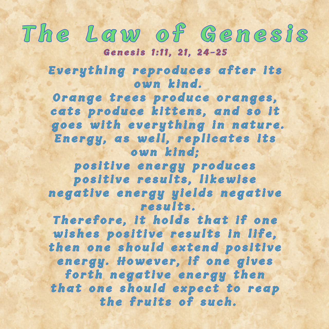 Law of Genesis